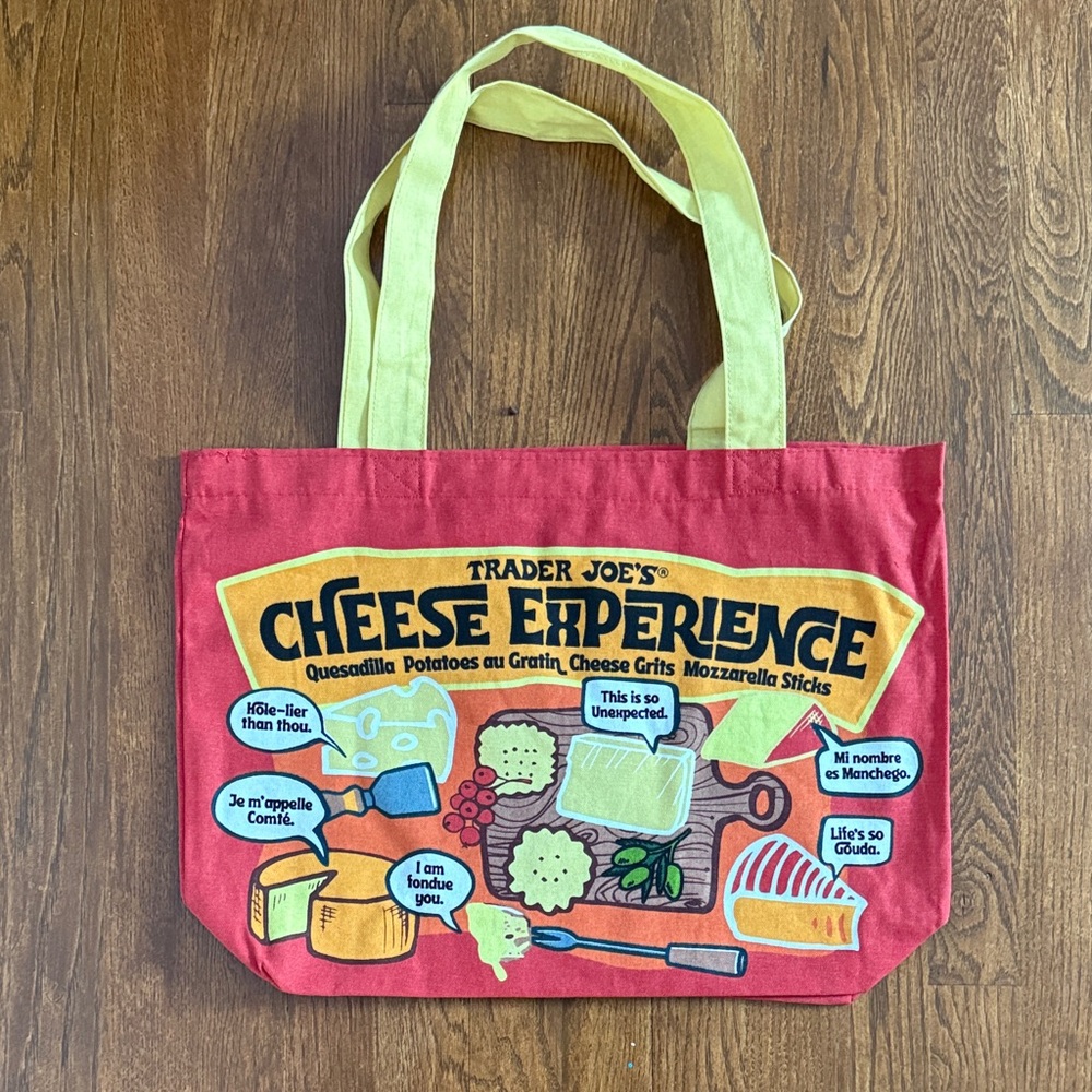 Trader Joe’s Cheese Experience Red and Yellow Tote Bag